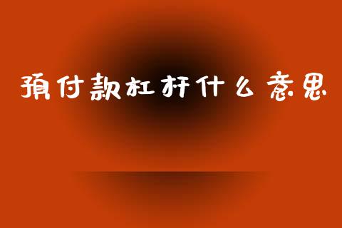 预付款杠杆什么意思_https://cj007.lansai.wang_全球市场_第1张
