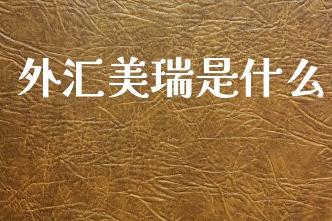 外汇美瑞是什么_https://cj007.lansai.wang_债券资讯_第1张