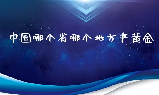 中国哪个省哪个地方产黄金_https://cj007.lansai.wang_财经新闻_第1张