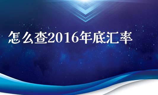 怎么查2016年底汇率_https://cj007.lansai.wang_金融监管_第1张