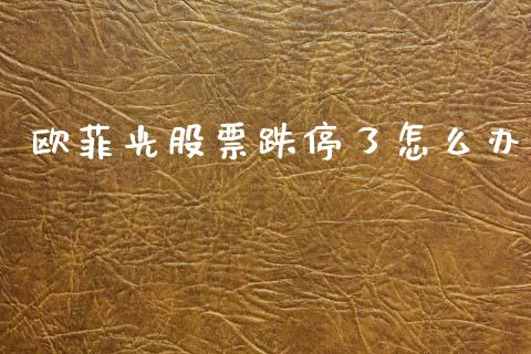 欧菲光股票跌停了怎么办_https://cj007.lansai.wang_财经新闻_第1张