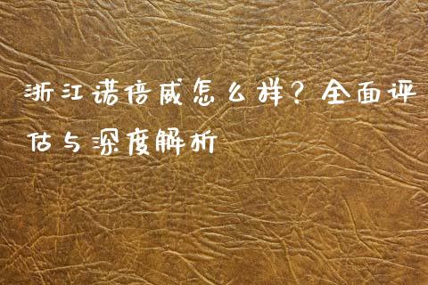 浙江诺倍威怎么样？全面评估与深度解析_https://cj007.lansai.wang_期货开户_第1张