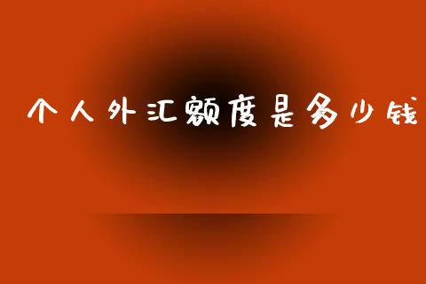个人外汇额度是多少钱_https://cj007.lansai.wang_期货开户_第1张