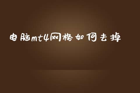 电脑mt4网格如何去掉_https://cj007.lansai.wang_金融监管_第1张