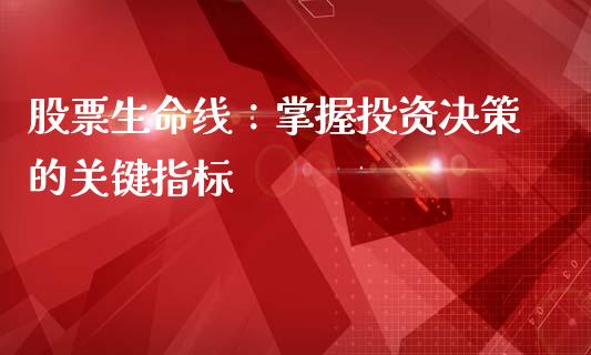股票生命线：掌握投资决策的关键指标_https://cj007.lansai.wang_全球市场_第1张