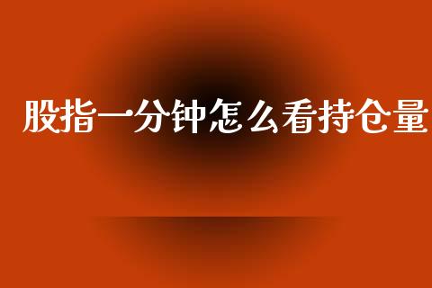 股指一分钟怎么看持仓量_https://cj007.lansai.wang_金融监管_第1张