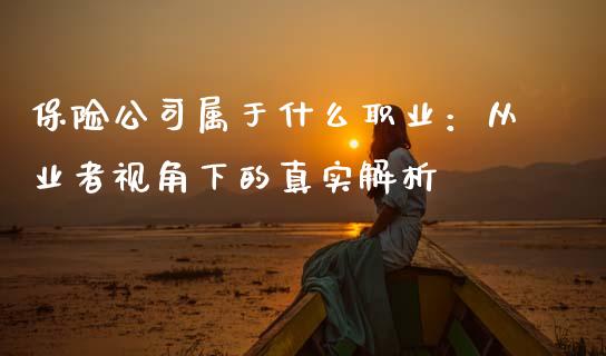 保险公司属于什么职业：从业者视角下的真实解析_https://cj007.lansai.wang_金融监管_第1张