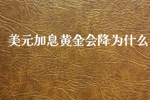 美元加息黄金会降为什么_https://cj007.lansai.wang_债券资讯_第1张
