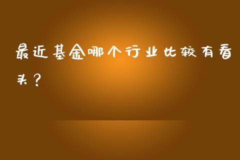 最近基金哪个行业比较有看头？_https://cj007.lansai.wang_外汇交易_第1张