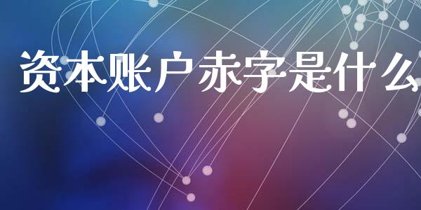 资本账户赤字是什么_https://cj007.lansai.wang_金融监管_第1张