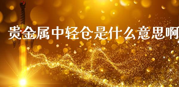 贵金属中轻仓是什么意思啊_https://cj007.lansai.wang_债券资讯_第1张