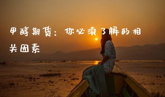 甲醇期货：你必须了解的相关因素_https://cj007.lansai.wang_金融监管_第1张