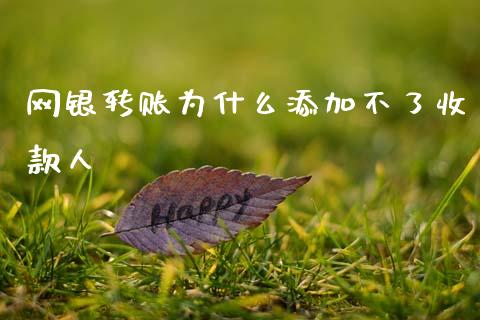 网银转账为什么添加不了收款人_https://cj007.lansai.wang_财经新闻_第1张