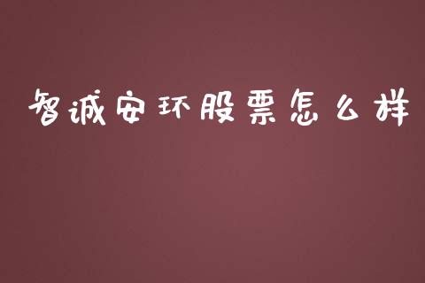智诚安环股票怎么样_https://cj007.lansai.wang_财经新闻_第1张