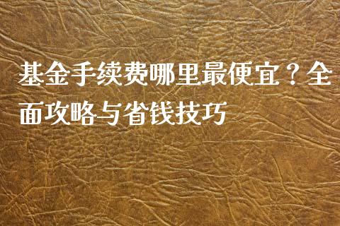 基金手续费哪里最便宜？全面攻略与省钱技巧_https://cj007.lansai.wang_全球市场_第1张