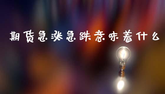 期货急涨急跌意味着什么_https://cj007.lansai.wang_金融监管_第1张