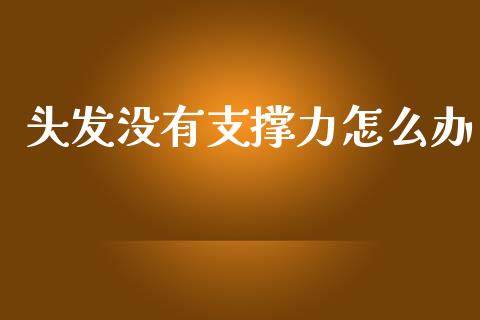 头发没有支撑力怎么办_https://cj007.lansai.wang_外汇交易_第1张