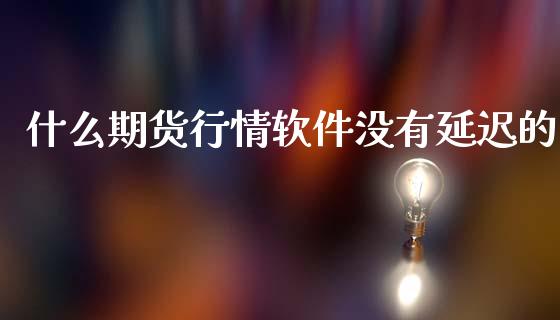 什么期货行情软件没有延迟的_https://cj007.lansai.wang_全球市场_第1张