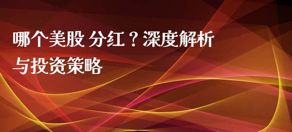 哪个美股 分红？深度解析与投资策略_https://cj007.lansai.wang_财经新闻_第1张