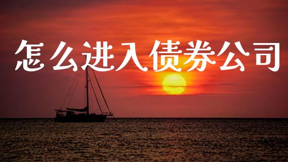 怎么进入债券公司_https://cj007.lansai.wang_财经新闻_第1张