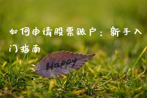 如何申请股票账户：新手入门指南_https://cj007.lansai.wang_全球市场_第1张