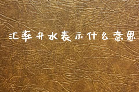 汇率升水表示什么意思_https://cj007.lansai.wang_财经新闻_第1张