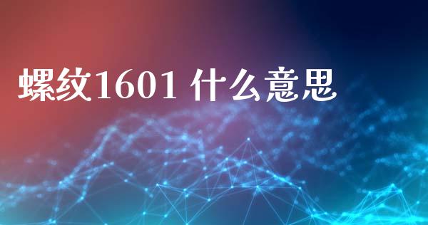 螺纹1601 什么意思_https://cj007.lansai.wang_金融监管_第1张