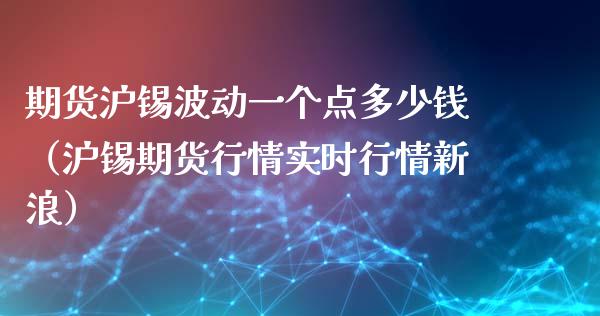 期货沪锡波动一个点多少钱（沪锡期货行情实时行情新浪）_https://cj007.lansai.wang_金融监管_第1张
