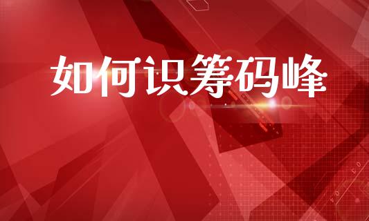 如何识筹码峰_https://cj007.lansai.wang_债券资讯_第1张