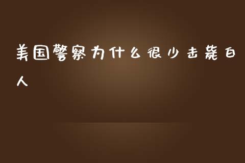 美国警察为什么很少击毙白人_https://cj007.lansai.wang_外汇交易_第1张