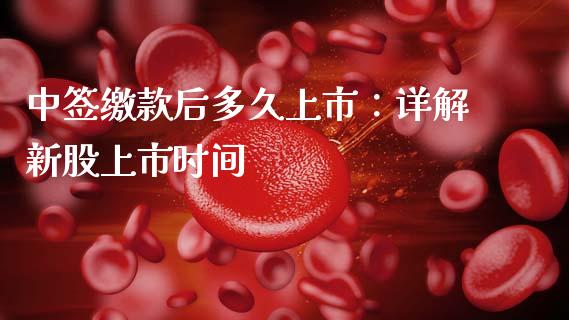 中签缴款后多久上市：详解新股上市时间_https://cj007.lansai.wang_金融监管_第1张