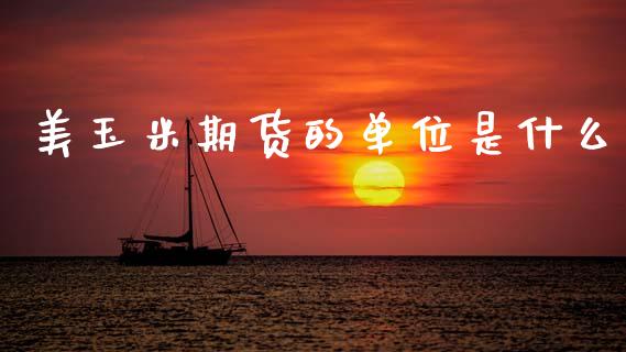 美玉米期货的单位是什么_https://cj007.lansai.wang_外汇交易_第1张