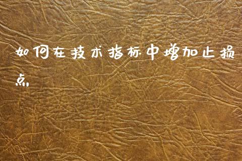 如何在技术指标中增加止损点_https://cj007.lansai.wang_金融监管_第1张