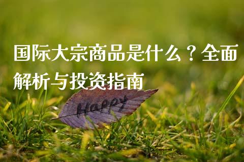 国际大宗商品是什么？全面解析与投资指南_https://cj007.lansai.wang_金融监管_第1张
