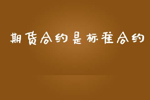 期货合约是标准合约_https://cj007.lansai.wang_债券资讯_第1张