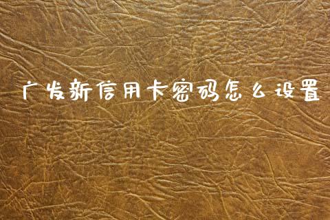 广发新信用卡密码怎么设置_https://cj007.lansai.wang_债券资讯_第1张