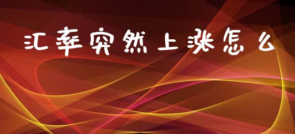 汇率突然上涨怎么_https://cj007.lansai.wang_债券资讯_第1张