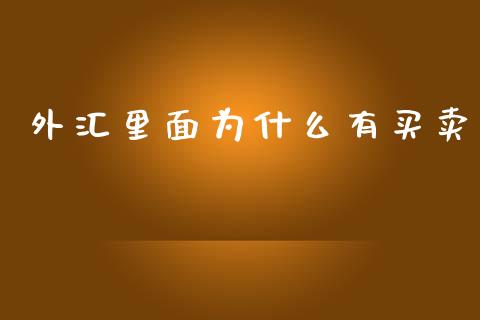 外汇里面为什么有买卖_https://cj007.lansai.wang_金融监管_第1张