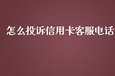 怎么投诉信用卡客服电话_https://cj007.lansai.wang_金融监管_第1张