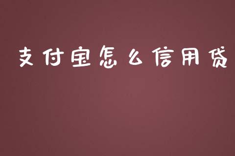 支付宝怎么信用贷_https://cj007.lansai.wang_全球市场_第1张