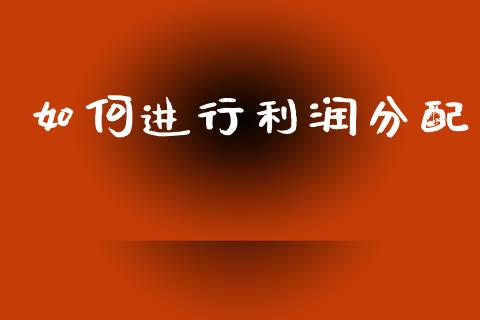 如何进行利润分配_https://cj007.lansai.wang_全球市场_第1张