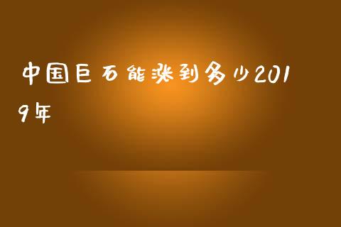 中国巨石能涨到多少2019年_https://cj007.lansai.wang_财经新闻_第1张