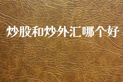 炒股和炒外汇哪个好_https://cj007.lansai.wang_金融监管_第1张