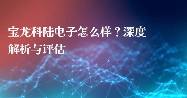 宝龙科陆电子怎么样？深度解析与评估_https://cj007.lansai.wang_金融监管_第1张
