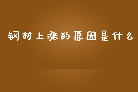 钢材上涨的原因是什么_https://cj007.lansai.wang_金融监管_第1张