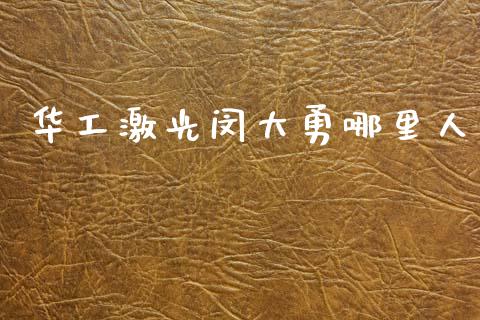 华工激光闵大勇哪里人_https://cj007.lansai.wang_外汇交易_第1张