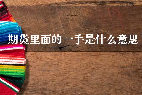 期货里面的一手是什么意思_https://cj007.lansai.wang_外汇交易_第1张