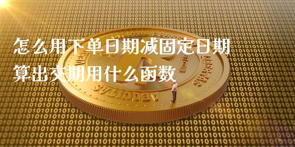 怎么用下单日期减固定日期算出交期用什么函数_https://cj007.lansai.wang_债券资讯_第1张