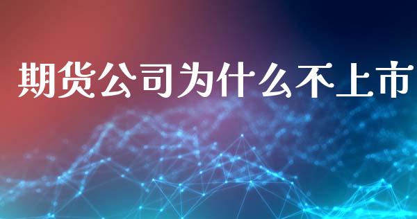 期货公司为什么不上市_https://cj007.lansai.wang_全球市场_第1张