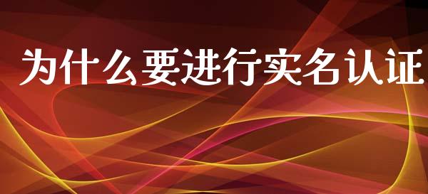 为什么要进行实名认证_https://cj007.lansai.wang_财经新闻_第1张